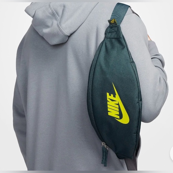 Nike Heritage 3L Waist Pack Bag Deep Jungle - High Voltage - Picture 2 of 6